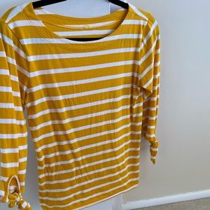 Tie sleeve striped shirt -XS